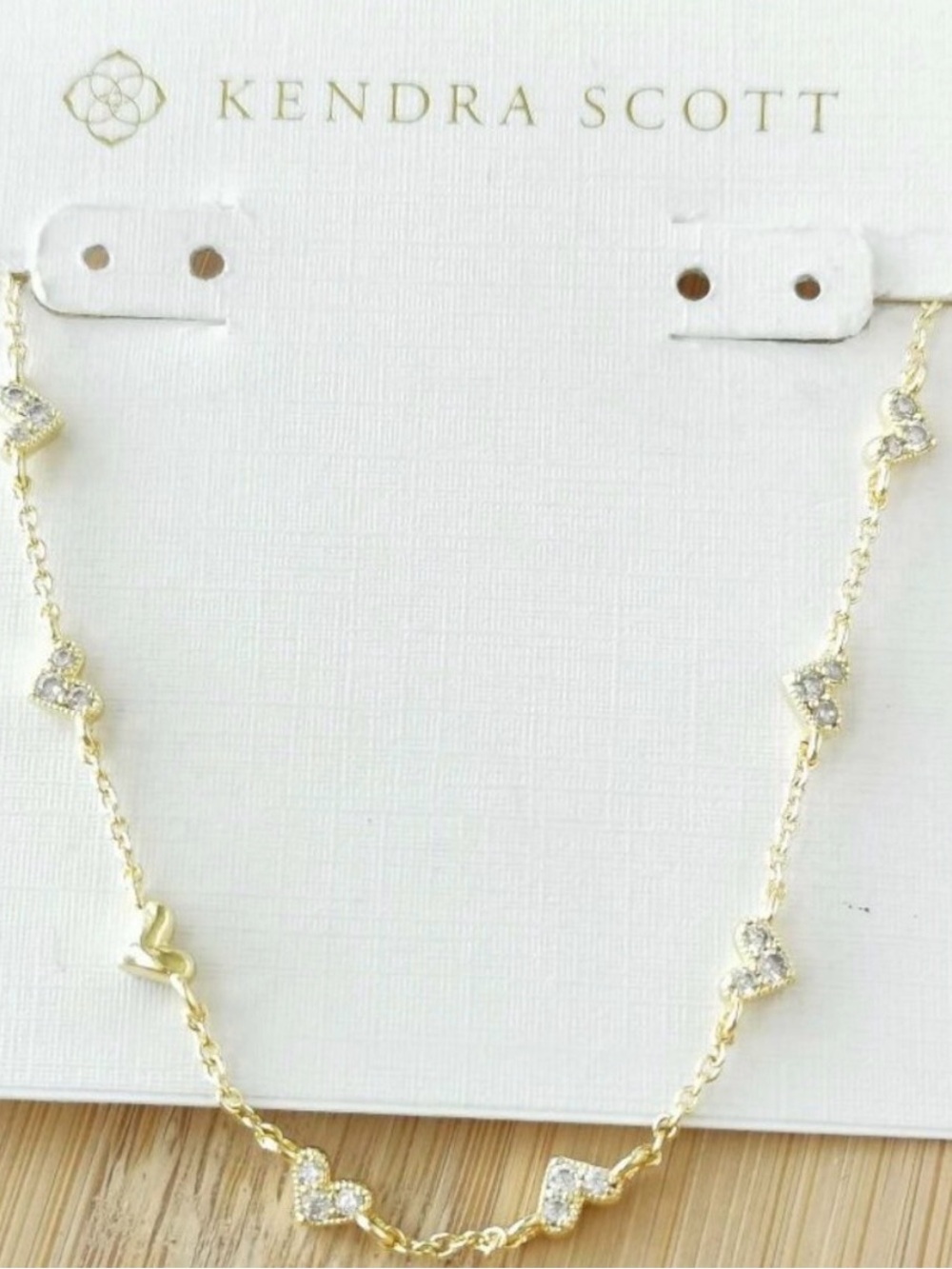 Kendra Scott Gold Haven Heart Crystal Necklace